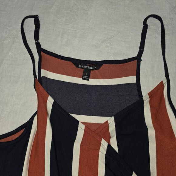 41 Hawthorn Knit Orange,White, Navy, Faux Wrap Dress (stich fix) Size L ($109) - Picture 7 of 7